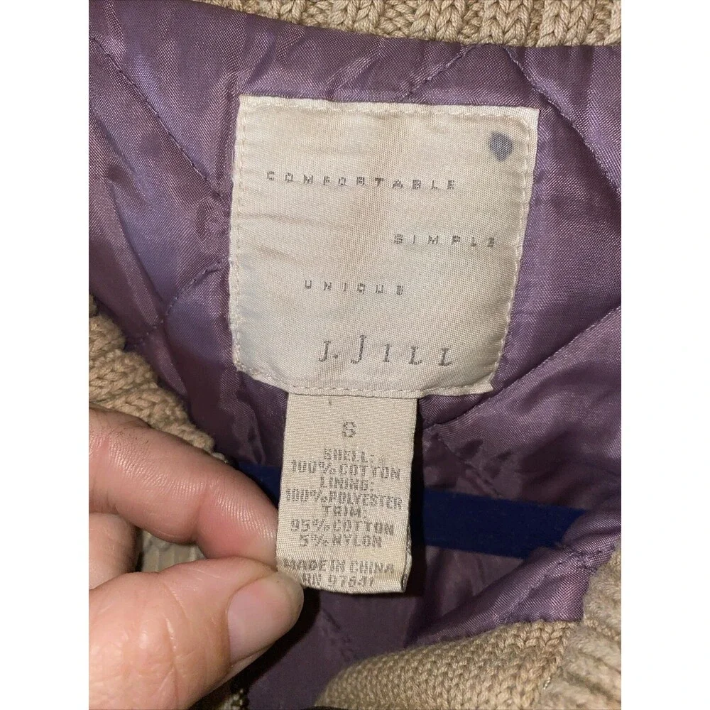J Jill Western Corduroy chore Knit Neck Quilted Liner S Jacket country barn